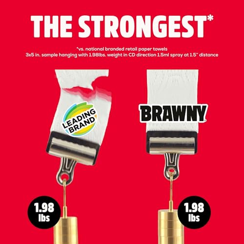 Brawny 3-Ply Tear-A-Square Paper Towels, 2 Double Rolls