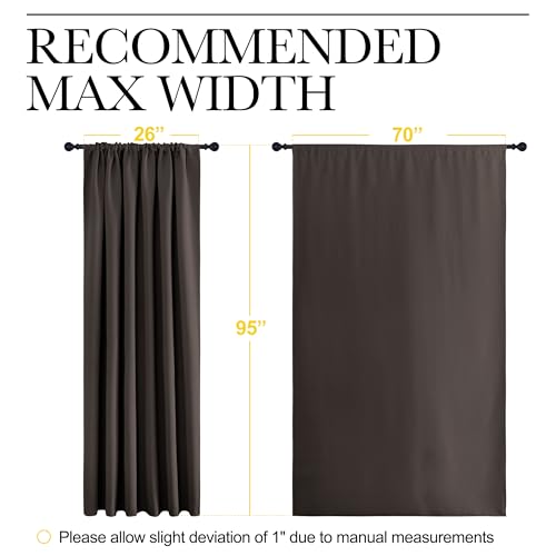 NICETOWN Toffee Brown Blackout Curtains 70" x 95" - 2 Panels