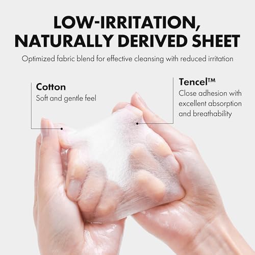 ELROEL No-Wash Cleansing Wipes - 4-in-1 Makeup Remover & Facial Cleansing Tissues with Hot Spring Water and Green Tea (10 Sheets)
