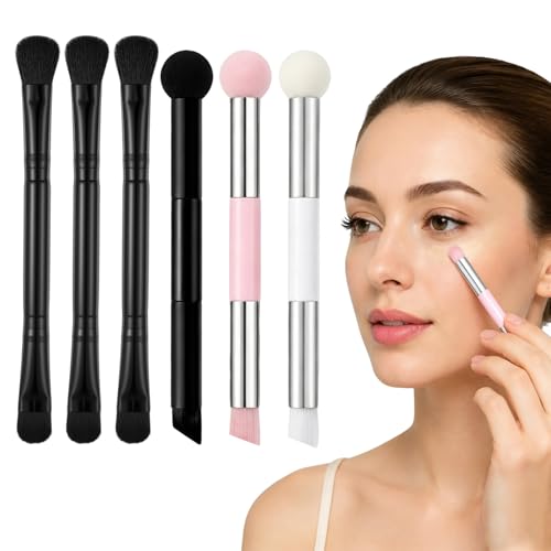 KuuGuu 6 PCS Dual Ended Hairline Powder Brushes & Makeup Brush Set