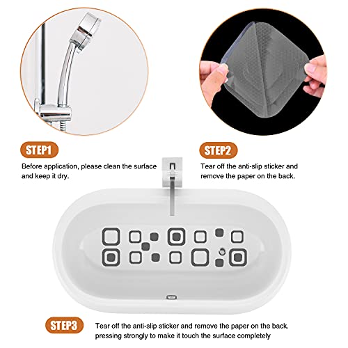Secopad Non-Slip Bathtub Stickers, 12PCS Grey PEVA Adhesive