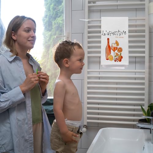 Aperol Spritz Kitchen Towels - Decorative 16x24 Inch Hand Towels for Cocktail Lovers