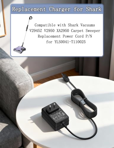 Replacement Power Cord for Shark V2945Z V2950 XA2950 Carpet Sweeper - 6.5ft