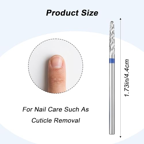 Sorcristy 2Pcs 3/32" Cuticle Nail Drill Bit Medium Grit Tungsten Steel
