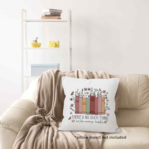 MONALET Reading Nook Floral Throw Pillow Cover, 18x18 Soft Flannelette Reading-a