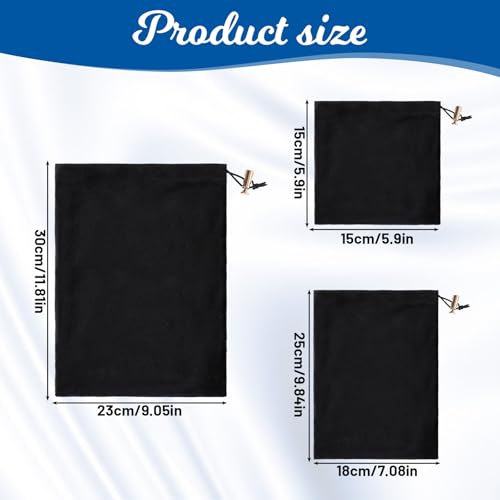 InnoHHustle Velvet Storage Bags Set - Discreet Drawstring Pouches for Toys & Personal Items, 3 Sizes, 6 Pack
