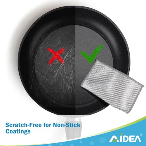 AIDEA Non-Scratch Wire Dishcloths - 24 Pack, Silver 7" x 8" Reusable Rags