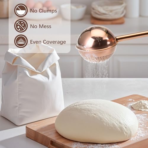 HULISEN Brown Stainless Steel Flour Duster - Sifter for Baking