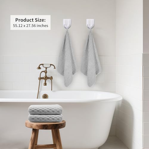 Ultra Soft Grey Bath Towel 55 x 27 Inches - Quick Dry, Lint-Free