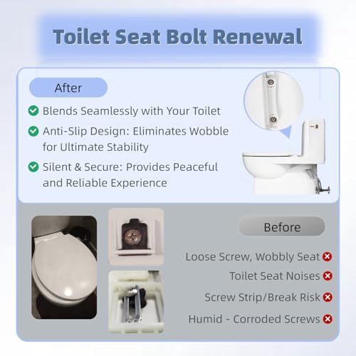 Universal Stainless Steel Toilet Seat Bolts Kit for 14-19mm Holes - Wangenbro