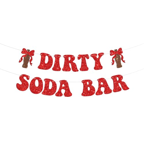 Dirty Soda Bar Banner Sign for Teen Parties - 6ft Glitter Decor