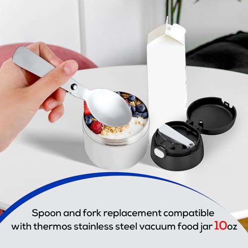 BOXOB Foldable Stainless Steel Spoon & Fork Set for THERMOS 10 Oz Food Jar - Variation 2