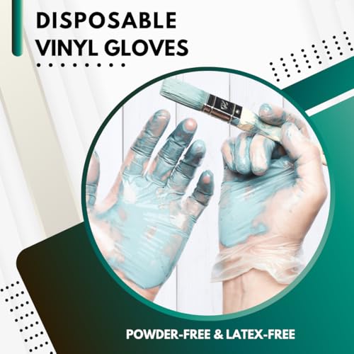 Small Clear Vinyl Gloves - Disposable, Powder-Free, Latex-Free, 100 Pack