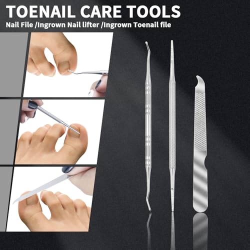 Aecsze 4-in-1 Professional Heavy Duty Toenail Clippers Set for Thick Nails