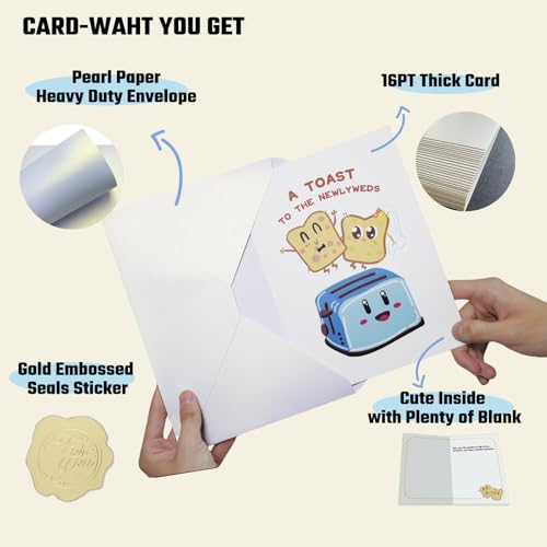 Funny Wedding Card 'A Toast to the Newlyweds' - 5.9x8.3in