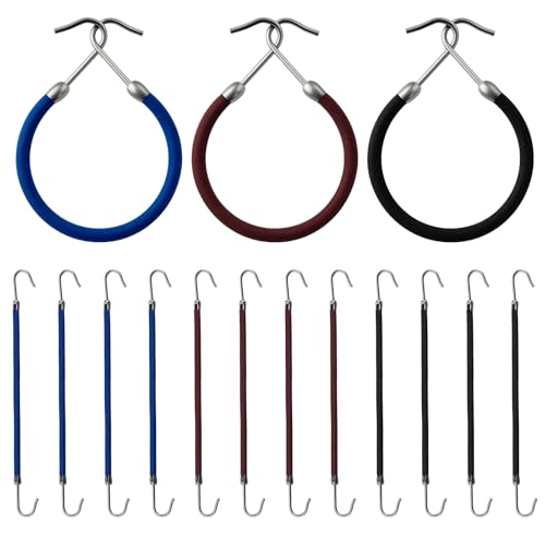Hotop 15-Piece Elastic Ponytail Holder Hooks for Thick and Curly Hair