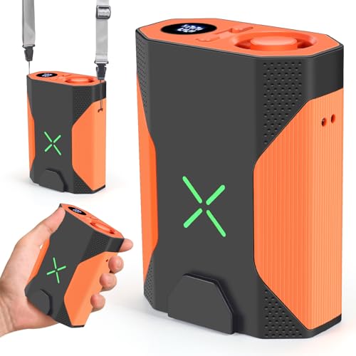 Fotgear Portable Waist Fan - 100 Speed Rechargeable Personal Fan (Orange-A)