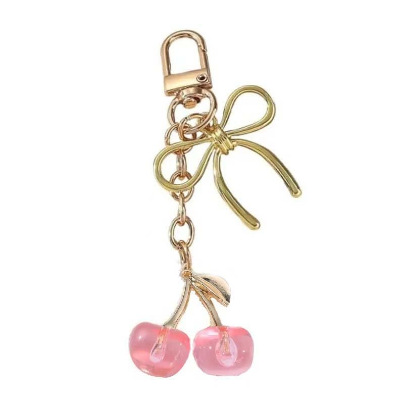 Mini Cherry Bag Charm Keychain for Women - Cute Purse Accessory