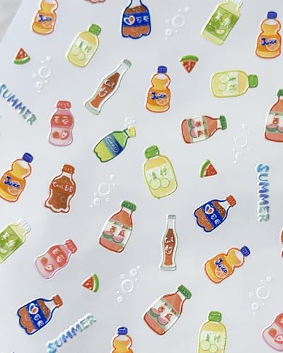 Lulir 3D Embossed Nail Stickers Cartoon Bubble Relief Art Decals