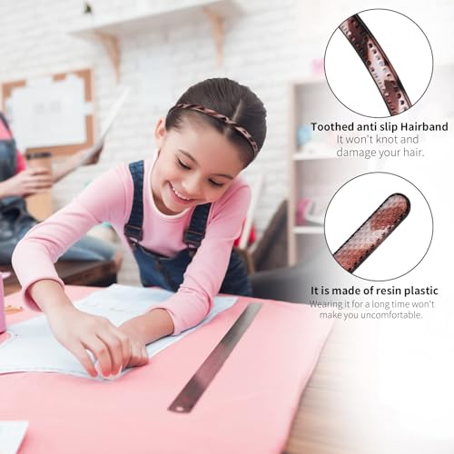 Plastic Headbands with Teeth 6-Pack - Non-Slip Hair Bands for Women and Men