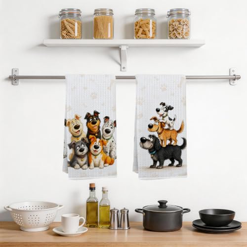 Multi 0375 Funny Dog Kitchen Towels - Dog Gifts for Women - Dog Decor