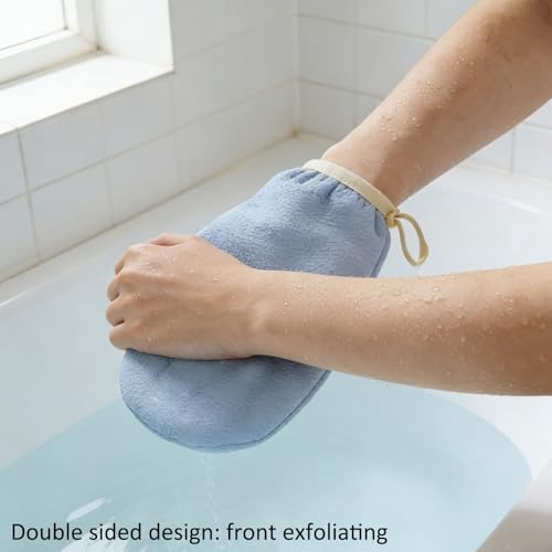 Dual-Sided Exfoliating Bath Gloves Loofah Sponge 2-Pack