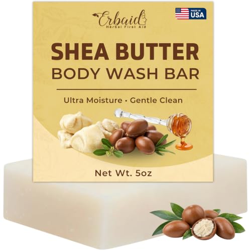 Erbaid Shea Butter Body Wash Bar with Goat Milk & Honey, 5 oz