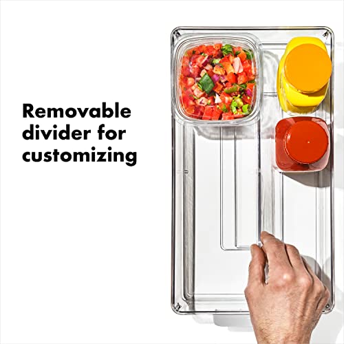 OXO Refrigerator Adjustable Storage Bin, Clear