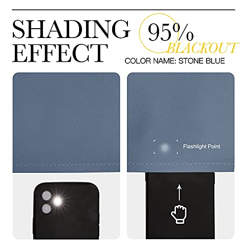 NICETOWN Stone Blue Blackout Curtain Panels - 55" x 96" (2 Pack)