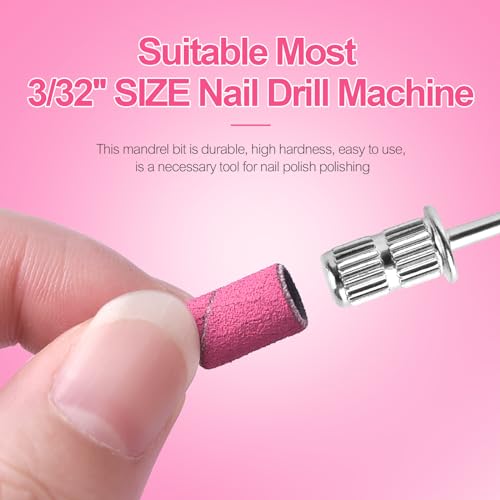 Siyuwuro 100Pcs #180 Nail Sanding Bands Set with 3/32 Mandrel Bit