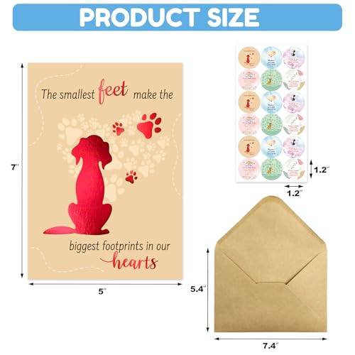 Foil Pet Sympathy Cards with Envelopes - 6 Unique Designs