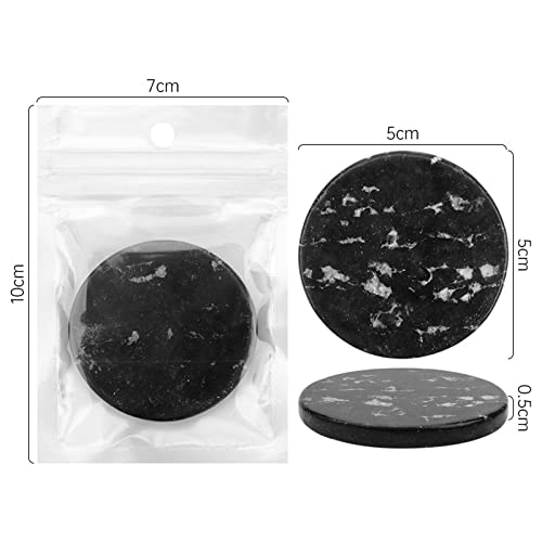 Hilsayum 2PCS Round Black Jade Stone Eyelash Extension Glue Pallet Pad