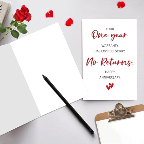 Funny 1st Anniversary Card for Husband or Wife - Hilarious Greeting