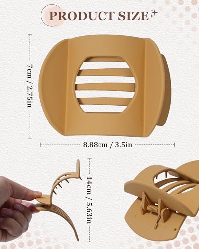 HOKEMP 6 Pack Flat Hair Claw Clips for Women - No-Slip Square French Clips