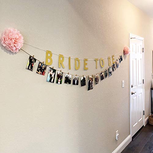 Glitter Gold Bride to Be Banner for Bridal Shower & Bachelorette