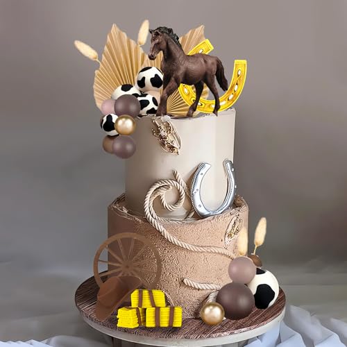 Cowboy Cake Topper Set for Western Horse Birthday Cake Decorations