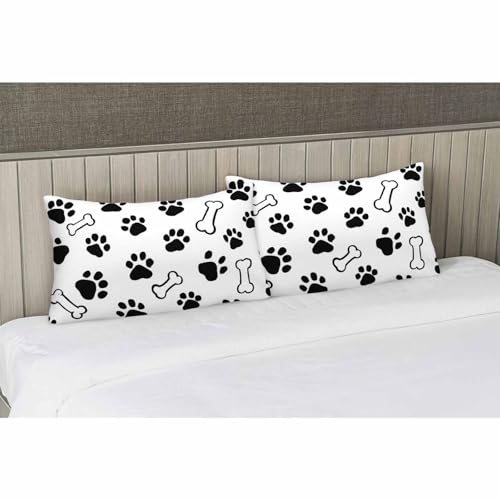 EKOBLA 20x30 Inch Dog Paw Print Throw Pillow Cover - Pack of 1, Multi-a28