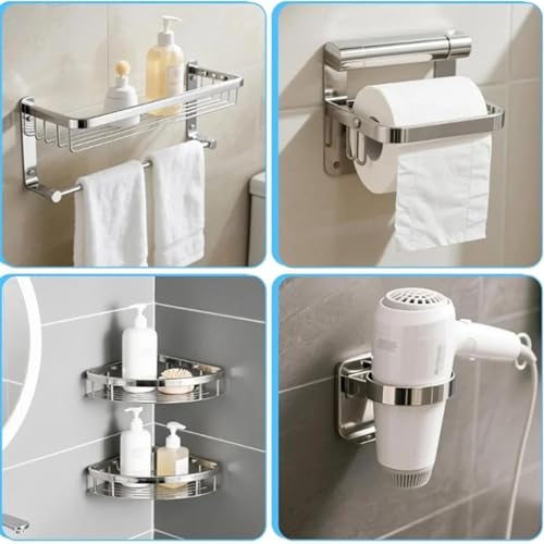 Stainless Steel Mop Rod Replacement Parts with Screws & Wrench for Durable Bathroom Use