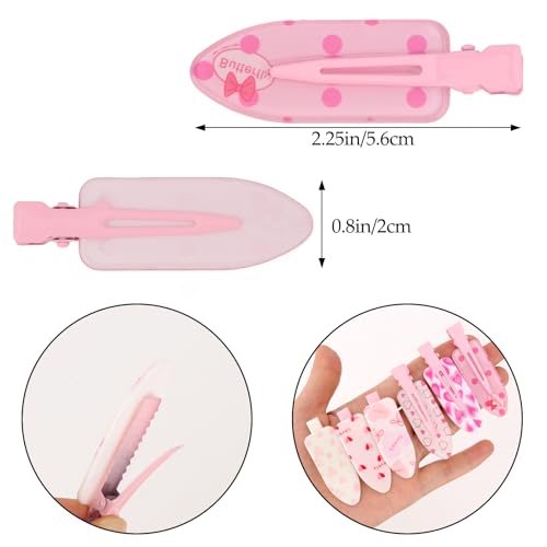 CURASA Valentine's Day No Crease Hair Clips 6PCS Heart Hair Barrettes