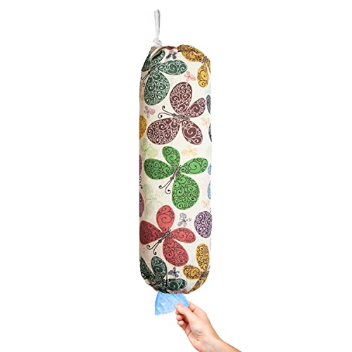 TOGETRUE Wall Mount Grocery Bag Organizer - Butterfly Pattern Storage Holder