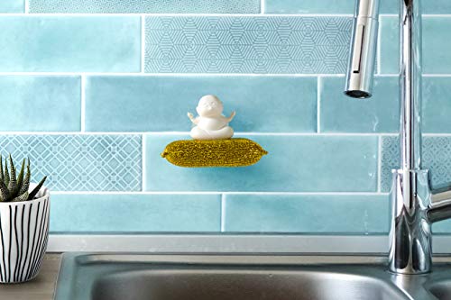 Yogi Sponge Holder with Suction Cup - Cute Plastic Kitchen Sink Organizer