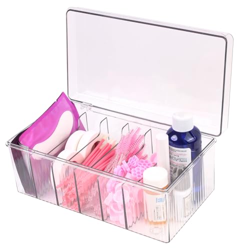 LynxLink Acrylic Lash Extension Organizer - 6-Compartment Storage Case, 1 PCS