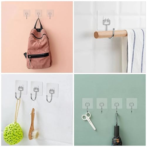 Heavy Duty Adhesive Hooks - Waterproof Wall Hangers, 10pcs