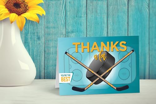 Hockey Thank You Greeting Card with Envelope - Made in the USA
