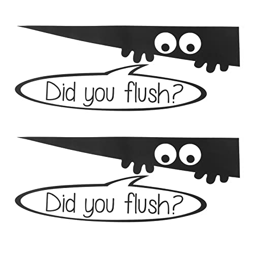 Did You Flush Toilet Seat Stickers - 2 Pack Funny Bathroom Decals
