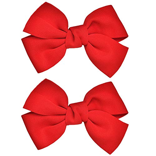 YAXAMING 2 Pcs Red Bow Hair Clips Large Bowknot Barrettes for Women