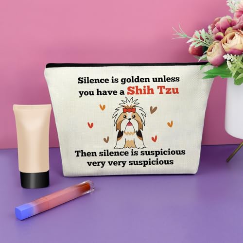 Shih Tzu Cosmetic Bag Dog Lover Makeup Travel Pouch