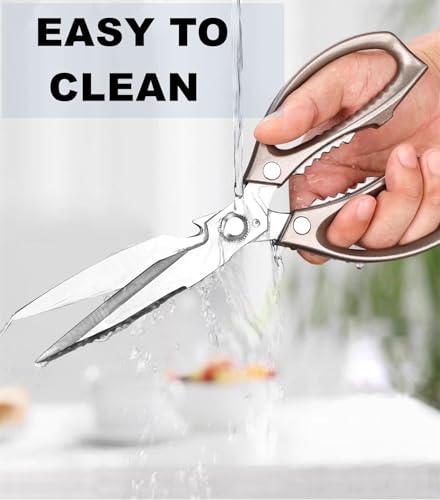 Honsen Silver All-Purpose Kitchen Scissors - Ultra Sharp Heavy Duty Food Shears