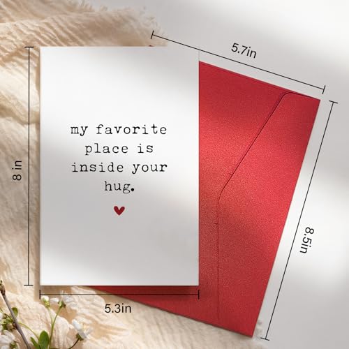 Leinessy Romantic Valentine's Day Card for Him or Her - 8x5.3"
