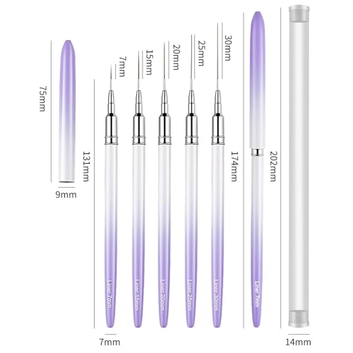 Zhuluck 25mm Nail Art Liner Brush - Purple Precision Painting Tool